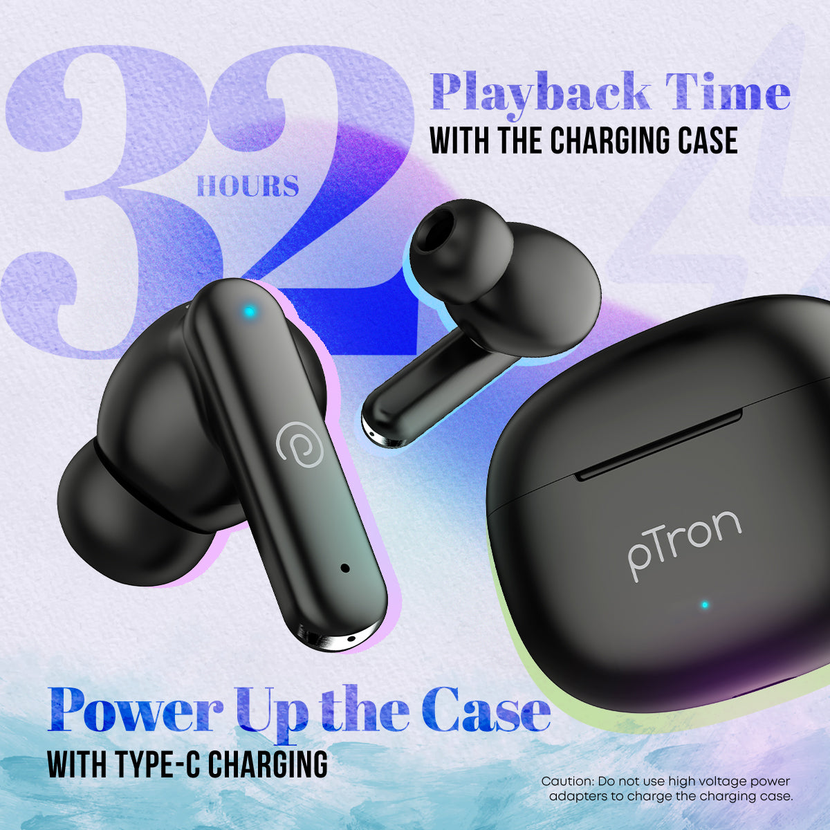 Bassbuds Joy TWS with 13mm Drivers, Stereo Calls, 32Hrs Playtime & Type-C Fast Charging
