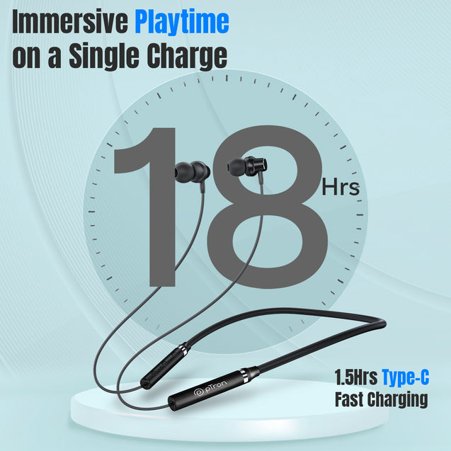 pTron InTunes Magic In-Ear Wireless Bluetooth Headphones with Mic (Black)