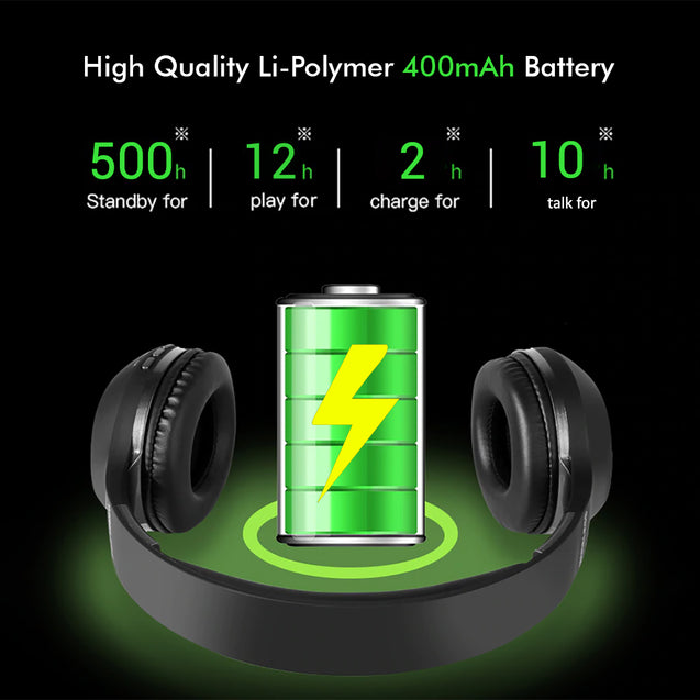 pTron Soundster Lite Over-Ear Bluetooth Headset with High Bass & 12Hrs Playback Time - Black