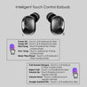 pTron Bassbuds Urban True Wireless Stereo Earphones with Deep Bass & Touch Control (Black)