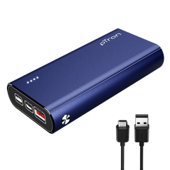 pTron Dynamo Zip 20000mAh Power Bank, 18W Fast Charge Type-C, Sturdy Design, Type-C & Micro USB Input Ports, Safe & Reliable, Li-Polymer Power Bank for Smartphones & Other Smart Device - (Blue)