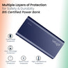 pTron Dynamo Zip 20000mAh Power Bank, 18W Fast Charge Type-C, Sturdy Design, Type-C & Micro USB Input Ports, Safe & Reliable, Li-Polymer Power Bank for Smartphones & Other Smart Device - (Blue)