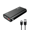pTron Dynamo Zip 20000mAh Power Bank, 18W Fast Charge Type-C, Sturdy Design, Type-C & Micro USB Input Ports, Safe & Reliable, Li-Polymer Power Bank for Smartphones & Other Smart Device - (Black)