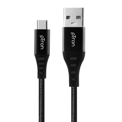 pTron Solero TB301 3A Type-C Data & Fast Charging Cable, Made in India, 480Mbps Data Sync, Strong & Durable 1.5 m Nylon Braided USB Cable for Type-C Devices - (Black)