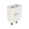pTron Volta Evo 12W Dual USB Smart Charger, Made in India, BIS Certified, Fast Charging Power Adaptor Without Cable for All iOS & Android Devices - (White)