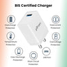 pTron Volta Plus 17W USB Smart Charger with 3.4A Type-C USB 1-Meter Cable, Made in India, BIS Certified Fast Charging Power Adaptor - (White)
