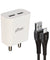 pTron Volta Evo 12W Single USB Smart Charger with 2.4A Micro USB 1-Meter Cable, Made in India, BIS Certified Fast Charging Power Adaptor - (White)