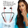 PTron Tangent Plus V2 Wireless Bluetooth In-Ear Headphone With 18Hrs Playtime & Deep Bass (Black/Red)