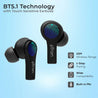 pTron Bassbuds Tango ENC (Environmental Noise Cancellation), Dedicated Movie Mode, 40Hrs Playtime, Bluetooth 5.1 Wireless Headphones, Deep Bass, Touch Control TWS & Type-C Fast Charging (Black)
