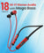 pTron InTunes Ultima Wireless Headphones, Powerful Bass, 18Hrs Playtime, Type-C Fast Charging, Bluetooth 5.0, Passive Noise Cancellation, Voice Assistant, HD Mic & IPX4 Water-Resistant (Black & Red)