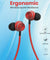 pTron InTunes Ultima Wireless Headphones, Powerful Bass, 18Hrs Playtime, Type-C Fast Charging, Bluetooth 5.0, Passive Noise Cancellation, Voice Assistant, HD Mic & IPX4 Water-Resistant (Black & Red)