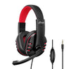 pTron Soundster Arcade Over-Ear Wired Headphones, Ergonomic Headset with Mic, Adjustable Boom Mic & in-line Volume Control Wheel, Universal 3.5mm Aux & 1.3 Meter Long Tangle-Free Cable (Black & Red)