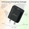 pTron Volta Dual Port 12W Smart USB Charger Adapter, Multi-Layer Protection, Made in India, BIS Certified, Fast Charging Power Adaptor Without Cable for All iOS & Android Devices (Black)