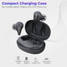 pTron Bassbuds Wave ENC Bluetooth 5.3 Wireless Headphones, 40Hrs Total Playtime, Movie Mode & Deep Bass, Low Latency, Stereo Calls, Snug-fit TWS Earbuds, Smooth Touch Control & Type-C Charging (Grey)