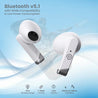 pTron Bassbuds Fute 5.1 Bluetooth Truly Wireless in Ear Earbuds with Mic 25Hrs Playtime, 13Mm Dynamic Driver, Immersive Audio, Touch Control, Voice Assistance, Ipx4 & Type-C Charging (White)