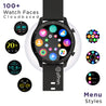 pTron Force X11Q Bluetooth Calling Smartwatch with 3.3 cm Full Touch Color Display, Heart Rate Tracking, SpO2, BP, Multiple Watch Faces, 5Days Runtime, Health/Fitness Trackers & IP68 Waterproof (Black)