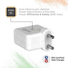 pTron Volta FC16 30W QC3.0 Smart USB Charger with Type-C 1M USB Cable, Made in India, BIS Certified, Fast Charging Adapter for All Type-C/iOS Devices (White)