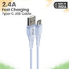 pTron Solero T241 2.4A Type-C Data & Charging USB Cable, Made in India, 480Mbps Data Sync Speed & Durable 1 m Long USB Cable for Type-C USB Devices (Pack of 3) (White)