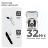 pTron Bassbuds Nyx in-Ear Wireless Headphone with 32Hrs Playtime, Immersive Audio, BT5.1, Stereo Calls, Touch Control TWS Earbuds, Digital Case & Type-C Fast Charging (White/Black)