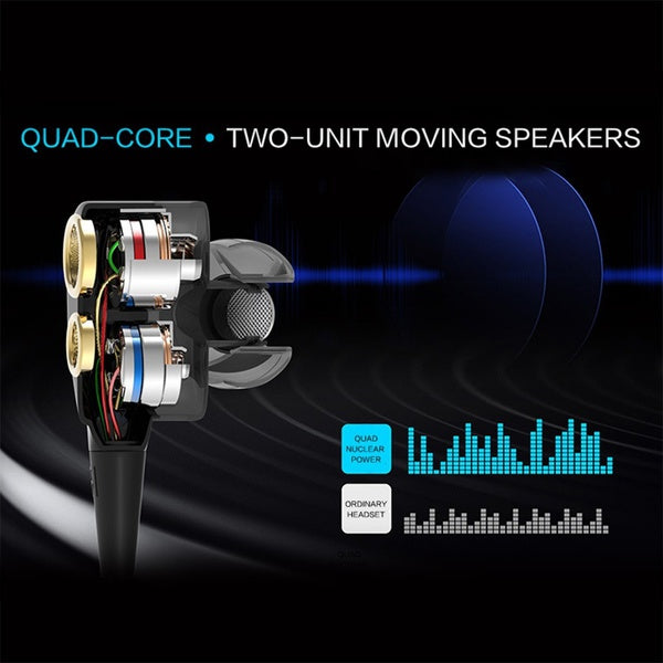 PTron Boom Evo 4D Headphones Deep Bass Stereo Wired Headset For All Smartphones (Black/Gold)