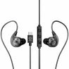 pTron Boom Play X2 In-Ear Type C Wired Headphones with Mic, Ear-Hook Design, 13mm Drivers for Immersive Audio, 1.2m Fish Scale Style Tangle-free Cable, In-line Controls & Wide Compatibility (Black)