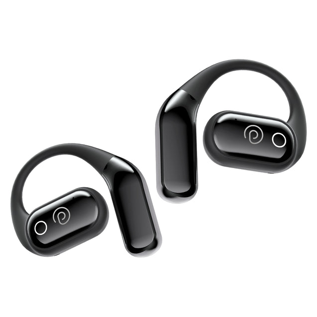 pTron Zenbuds Evo X2 Pro Open Ear Wireless Earbuds, SafeBeats Design, 4 QuadPro Mics with ENC Calls, 60H Playtime, Wraparound Audio, BT5.3 Headphones, Touch Control & Type C Fast Charging (Jet Black)