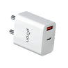 pTron Volta FC15 20W Dual Port USB & Type-C (PD) Fast Charger, BIS Certified Wall Adapter for iPhone 12/12 Pro/12 Mini/12 Pro Max/11/XS/XR/X/8/Plus, iPad Pro, Galaxy 10/9/8 (Cable Not Included, White)