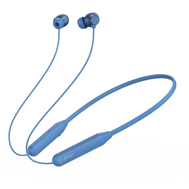 pTron Tangent Eon in Ear Bluetooth 5.3 Wireless Headphones, 45H Playtime, HD Mic & Trutalk AI-ENC Calls, Movie/Music Modes, Dual Device Pairing & Type-C Fast Charging & IPX5 (Blue)