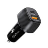 pTron Bullet Zip Mini 52.5W Car Charger with Dual Output, Super VOOC/VOOC Compatible, Fast Charging 30W Type-C/PD & 22.5W USB QC 3.0A & Multiple Protection Layers (Black)
