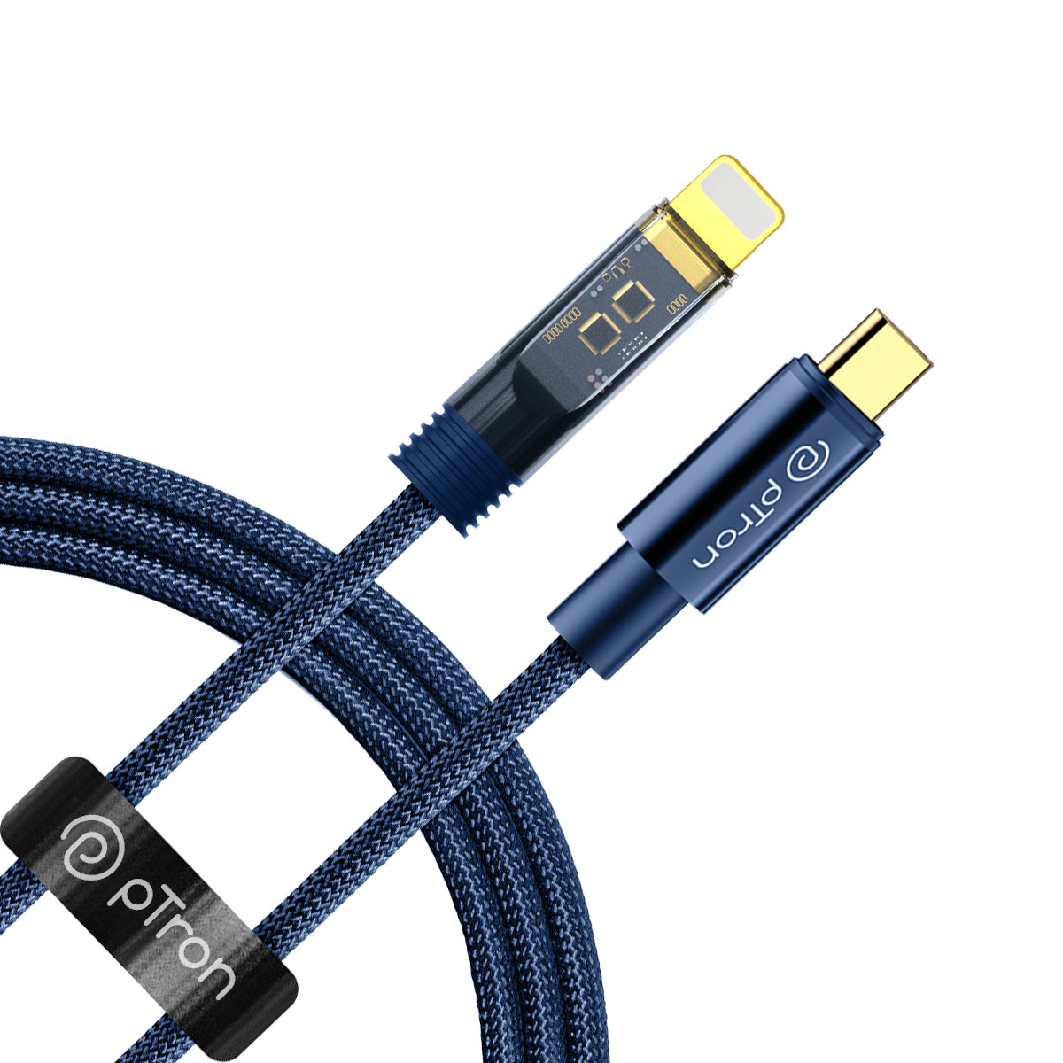 pTron Pace 30W Type-C to iOS Cable 1M (Blue) - pTron India