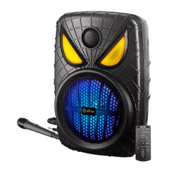 pTron Fusion Party Evo 80W Karaoke Bluetooth Party Speaker, 3M Wired Microphone, Punchy Bass, RGB Lights, USB/SD Card/AUX Playback, Auto TWS Function & Remote Control (Black)
