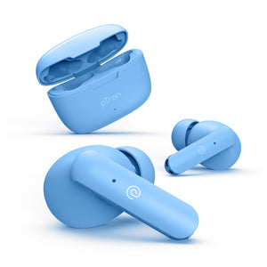 pTron Bassbuds Joy in-Ear Wireless Earbuds, Immersive Sound, 32Hrs Playtime, Clear Calls TWS Earbuds, Bluetooth V5.1 Headphone, Type-C Fast Charging, Voice Assist & IPX4 Water Resistant (Powder Blue)