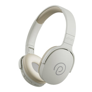 pTron Studio w/ 60Hrs Playtime, Wireless Over-Ear Headphones with HD Mic, Immersive Sound, 40mm Drivers, Bluetooth V5.4, Dual-Device Pairing, 3.5mm Aux Port, TF Card Slot & Type-C Fast Charging (Beige)