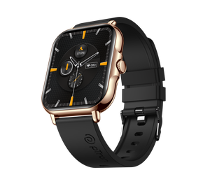 pTron Reflect Callz Smartwatch with Bluetooth Calling, 4.6 cm Full Touch Display, 600 NITS, Digital Crown, 100+ Watch Faces, HR, SpO2, Sports Mode, 5 Days Battery Life & IP68 (Gold)