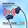 pTron Tangent Eon in Ear Bluetooth 5.3 Wireless Headphones, 45H Playtime, HD Mic & Trutalk AI-ENC Calls, Movie/Music Modes, Dual Device Pairing & Type-C Fast Charging & IPX5 (Dark Blue)