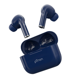 pTron Bassbuds Neo TWS Earbuds, HD Mic & TruTalk AI-ENC Calls, Immersive Sound, Game/Music Modes, 35H Playtime, in-Ear Bluetooth 5.3 Headphones, Type-C Fast Charging & IPX5 Water Resistant (Royal Blue)