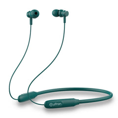 pTron Tangent Flex Bluetooth 5.3 Wireless In Ear Headphone with Mic, 38H Playtime, 13mm Driver, Dual Device Pairing Wireless Neckband, Type-C Charge, Magnetic Buds & IPX5 Water Resistant (Forest Green)