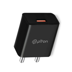 pTron Volta 12W Single Port USB Fast Charger, BIS Certified, Made in India Wall Charger Adapter, Universal Compatibility (Cable Not Included, Black)