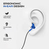 pTron Boom Play X1 In-Ear Type C Wired Headphones with Mic, 13mm Driver for Immersive Audio, 1.2m Fish Scale Style Tangle-free Cable, In-line Controls, Metal Buds, Snug-fit & Wide Compatibility (Blue)