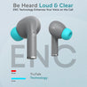 pTron Bassbuds Neo TWS Earbuds, HD Mic & TruTalk AI-ENC Calls, Immersive Sound, Game/Music Modes, 35H Playtime, in-Ear Bluetooth 5.3 Headphones, Type-C Fast Charging & IPX5 Water Resistant (Smoke Grey)