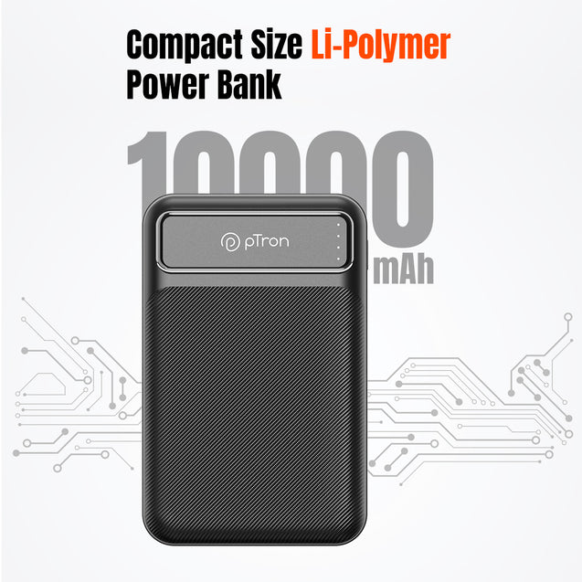 pTron Dynamo Spark 10000mAh 22.5W Fast Charging Power Bank (Black)