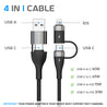 pTron Pace 4 in 1 USB Cable 1M (Black)