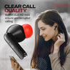pTron Bassbuds Joy in-Ear Wireless Earbuds, Immersive Sound, 32Hrs Playtime, Clear Calls TWS Earbuds, Bluetooth V5.1 Headphone, Type-C Fast Charging, Voice Assist & IPX4 Water Resistant (Black & Red)