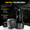 pTron Bullet Zip Mini 52.5W Car Charger with Dual Output, Super VOOC/VOOC Compatible, Fast Charging 30W Type-C/PD & 22.5W USB QC 3.0A & Multiple Protection Layers (Black)