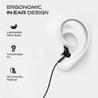 pTron Boom Play X1 In-Ear Type C Wired Headphones with Mic, 13mm Driver for Immersive Audio, 1.2m Fish Scale Style Tangle-free Cable, In-line Control, Metal Buds, Snug-fit & Wide Compatibility (Black)