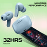 pTron Bassbuds Air In-Ear TWS Earbuds with 13mm Driver for Immersive Sound, 32Hrs Playtime, Clear Calls, Bluetooth V5.1, Touch Control, TypeC Fast Charging, Voice Assist & IPX4 Water Resistant (Blue Matt)