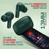 pTron Bassbuds Air In-Ear TWS Earbuds with 13mm Driver for Immersive Sound, 32Hrs Playtime, Clear Calls, Bluetooth V5.1, Touch Control, TypeC Fast Charging, Voice Assist & IPX4 Water Resistant (Green)