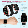 pTron Force X12N Bluetooth Calling Smartwatch, 1.85" Full Touch Display, Heart Rate Check, Watch Faces, Voice Assistance, Inbuilt Games, 5 Days Battery & IP68 Waterproof (Black & Gold)