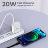 pTron Volta FC12 20W QC3.0 Smart USB Charger with 1m iOS USB Cable, Made in India, Auto-detect Technology, Multi-Layer Protection Travel Adapter, Fast Charging Power Adaptor for iOS Devices (White)