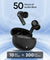 pTron Bassbuds Fury in-Ear TWS Earbuds with 13mm Drivers, 50Hrs Playtime, AI-ENC Clear Calls, Bluetooth V5.4 Wireless Headphones, Voice Assistant, Type C Charging & IPX5 Water Resistant (Black)